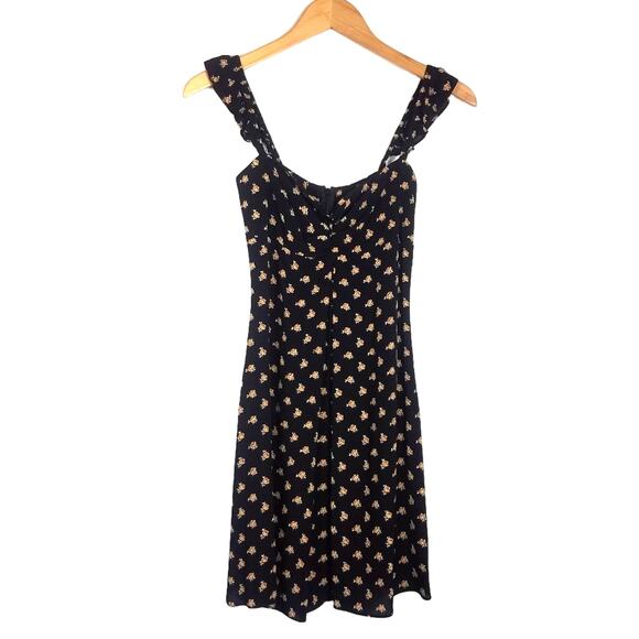 Flynn Skye | Carla Mini Shirt Dress Floral Black Small - Picture 1 of 10